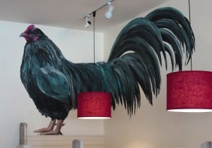 EGG chicken on wall muralcrenhsized