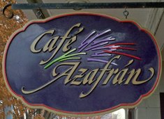 Cafe Azafran sign