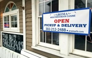 AROMA front takeout sign