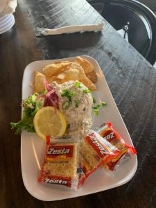 bushels 2 fish dip w crackers
