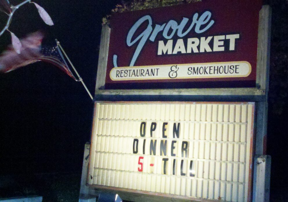Grove Market sign crenh